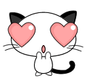Аватар Влюблённый котёнок с сердечками в глазах